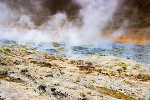 Área geotérmica de Hverir en el área geotérmica de Myvatn Islandia