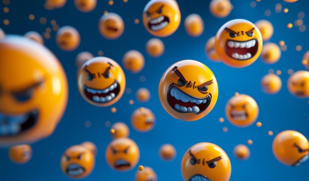 Reação de emoji irritado nas redes sociais