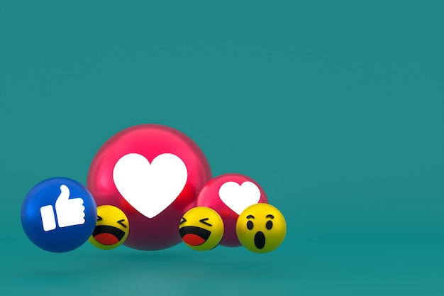 Reação emojis 3d render