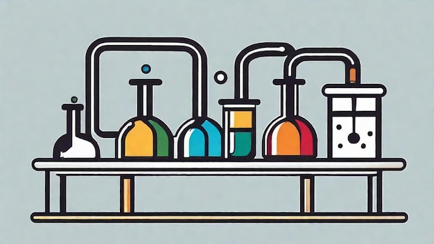 Reação química num laboratório científico