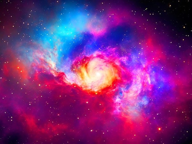 reacción de difusión colorida de una imagen de galaxia de nebulosa descargada