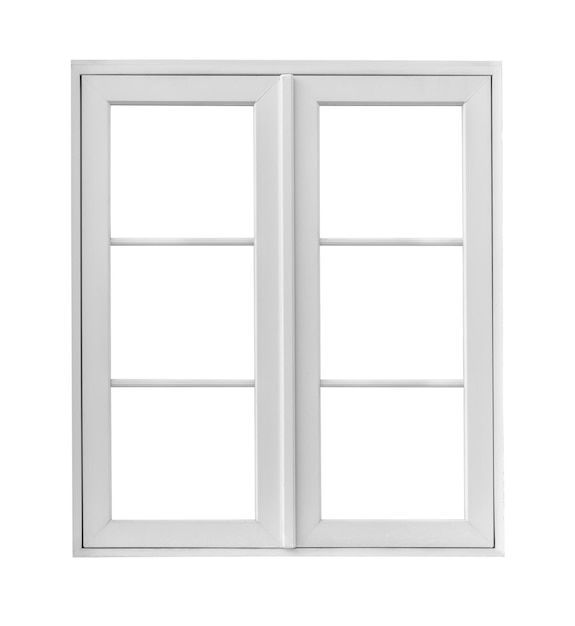 Real marco de ventana de casa vintage aislado en fondo blanco