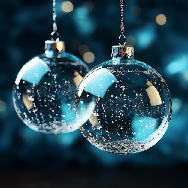 Reales bolas de cristal colgantes de Navidad vacías y con nieve de alta calidad