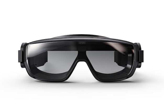 Realidade virtual vidro preto isolado em fundo branco