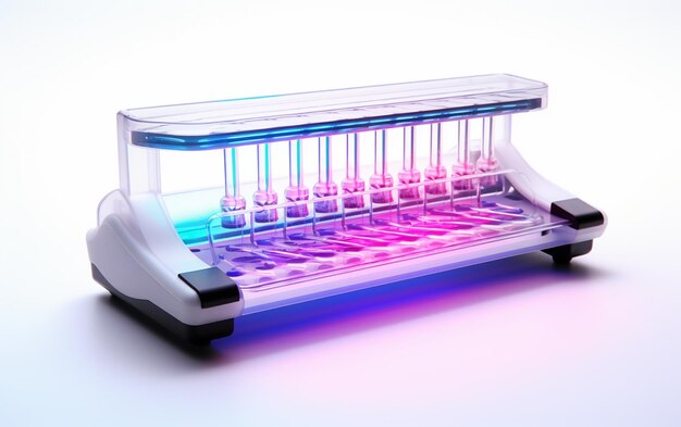 Realismo de 8K con aparato de electroforesis en gel de ADN