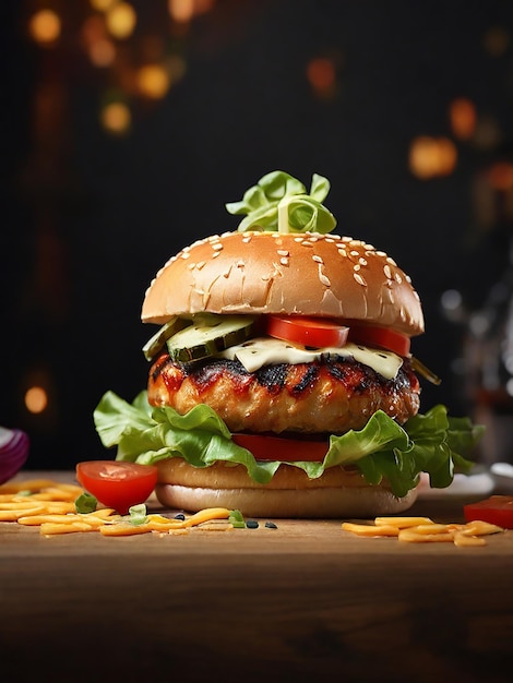 Realismo de la imagen de la hamburguesa