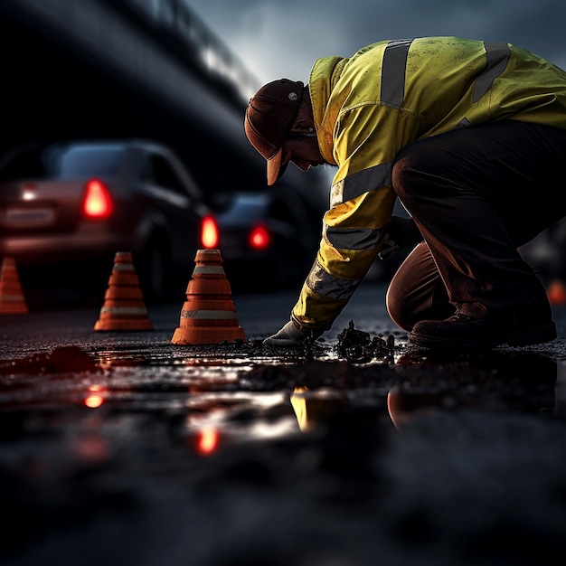 Realismo en las obras de carreteras Construcción ultrarealista