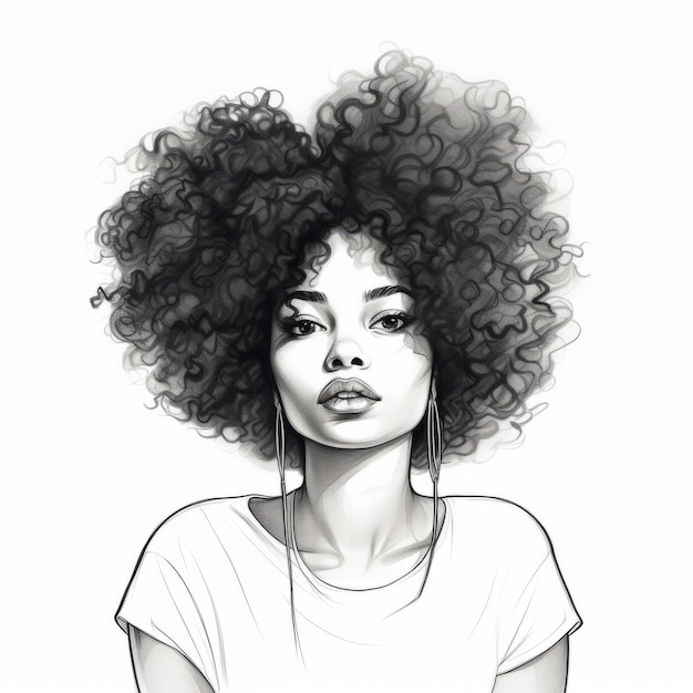 Realismus-Illustration im Afro-Street-Stil für schwarze Mädchen