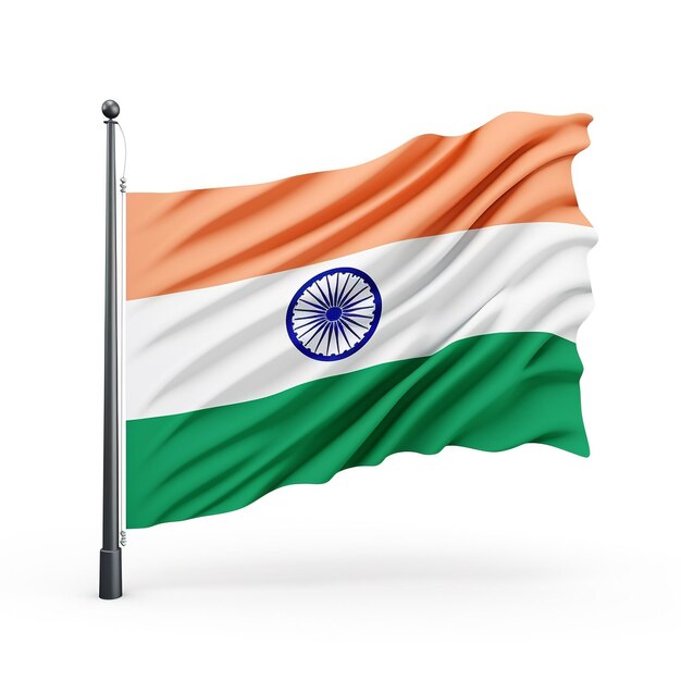 Realista bandera 3D de la India revoloteando en el viento