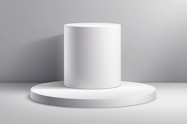 Foto realista branco 3d cilindro pedestal pódio a cena para os produtos