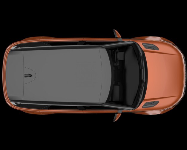 Realista coche SUV aislado en el fondo ilustración de renderización 3D