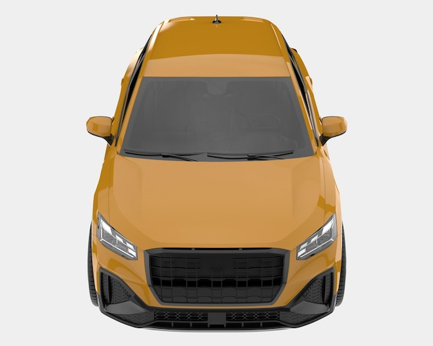 Realista coche SUV aislado en el fondo ilustración de renderización 3D