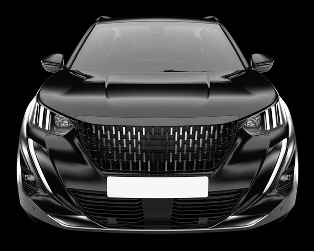 Realista coche SUV aislado en el fondo ilustración de renderización 3D