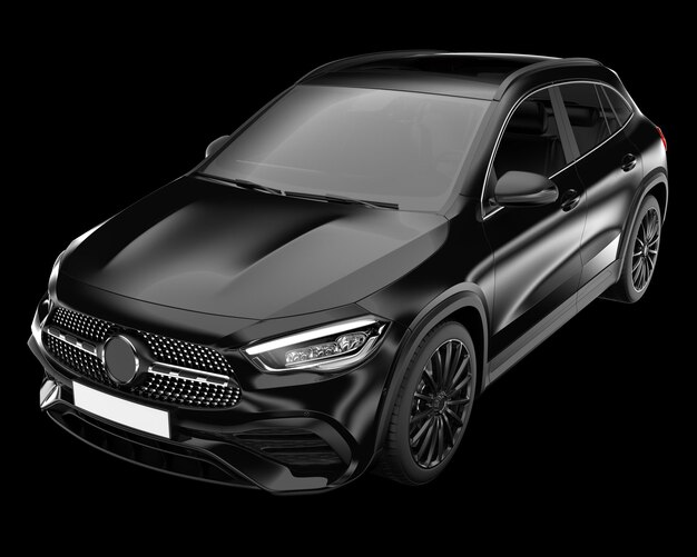 Realista coche SUV aislado en el fondo ilustración de renderización 3D
