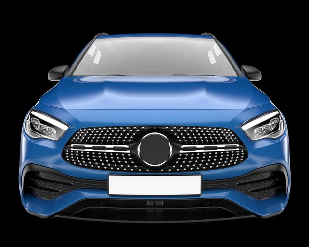 Realista coche SUV aislado en el fondo ilustración de renderización 3D