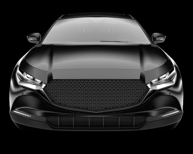 Realista coche SUV aislado en el fondo ilustración de renderización 3D