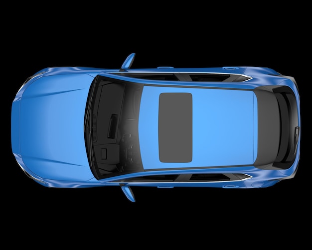 Realista coche SUV aislado en el fondo ilustración de renderización 3D