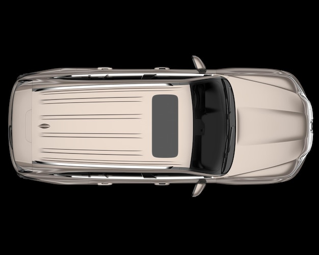 Realista coche SUV aislado en el fondo ilustración de renderización 3D