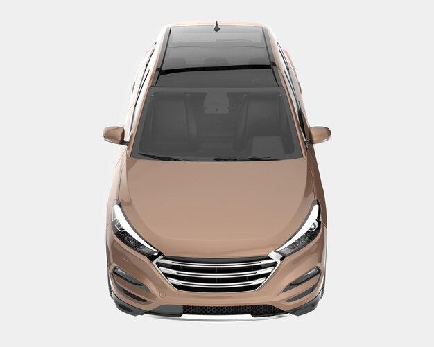 Realista coche SUV aislado en el fondo ilustración de renderización 3D