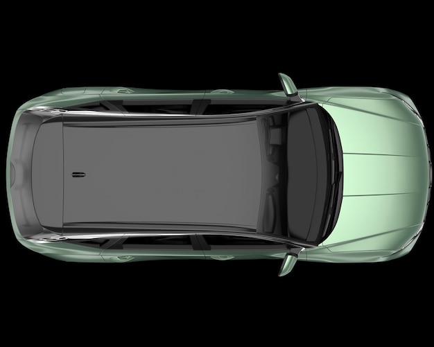 Realista coche SUV aislado en el fondo ilustración de renderización 3D