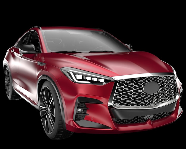 Realista coche SUV aislado en el fondo ilustración de renderización 3D