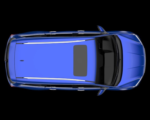 Realista coche SUV aislado en el fondo ilustración de renderización 3D