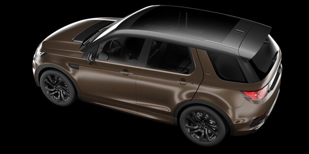 Realista coche SUV aislado en el fondo ilustración de renderización 3D