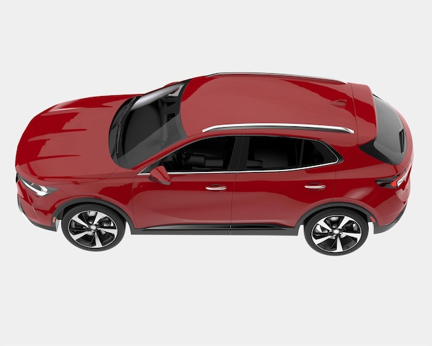 Realista coche SUV aislado en el fondo ilustración de renderización 3D