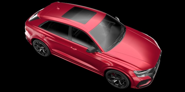 Realista coche SUV aislado en el fondo ilustración de renderización 3D