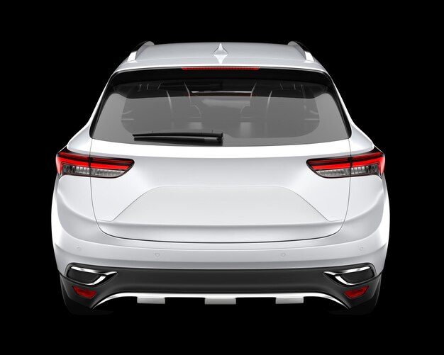 Realista coche SUV aislado en el fondo ilustración de renderización 3D