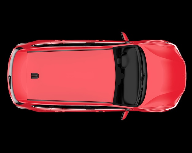 Realista coche SUV aislado en el fondo ilustración de renderización 3D