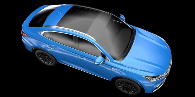 Realista coche SUV aislado en el fondo ilustración de renderización 3D