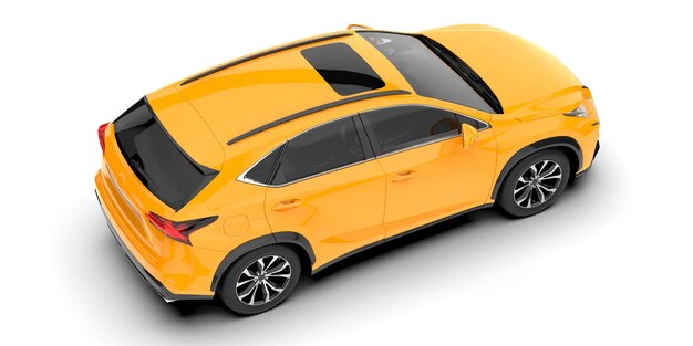 Realista coche SUV aislado en el fondo ilustración de renderización 3D