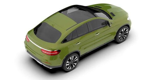 Realista coche SUV aislado en el fondo ilustración de renderización 3D