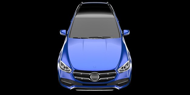 Realista coche SUV aislado en el fondo ilustración de renderización 3D