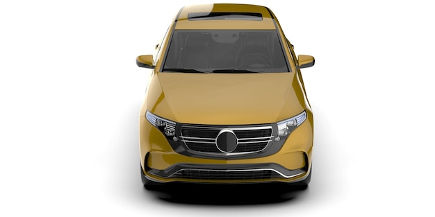 Realista coche SUV aislado en el fondo ilustración de renderización 3D