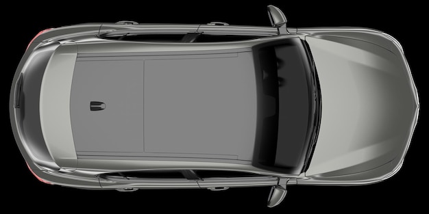 Realista coche SUV aislado en el fondo ilustración de renderización 3D