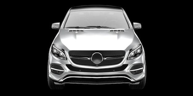 Realista coche SUV aislado en el fondo ilustración de renderización 3D