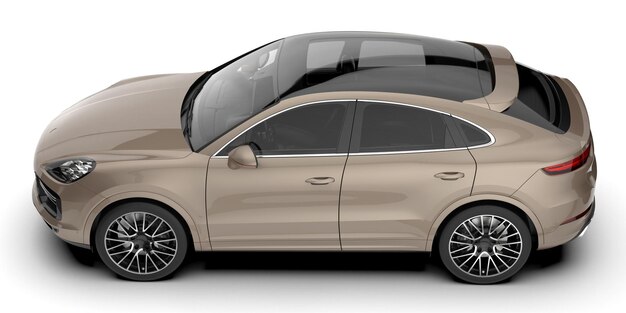 Realista coche SUV aislado en el fondo ilustración de renderización 3D