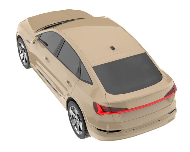 Realista coche SUV aislado en el fondo ilustración de renderización 3D