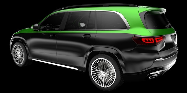 Realista coche SUV aislado en el fondo ilustración de renderización 3D