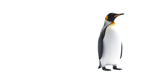 El realista pingüino emperador aislado en blanco