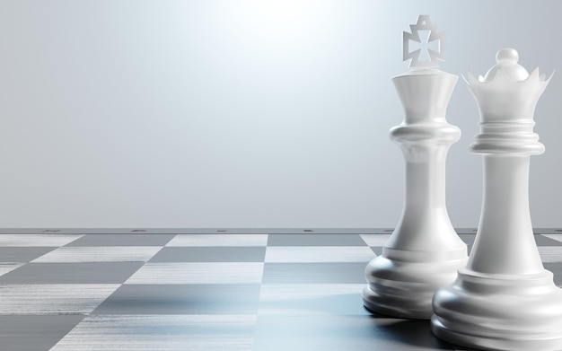 Realista Primer plano Rey de ajedrez blanco para diferentes pensamientos y negocios