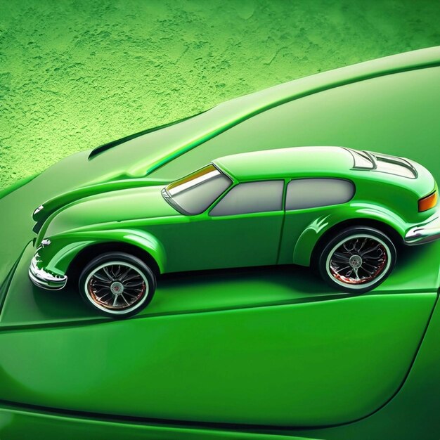 Foto realista vector car suv color verde aislado y perspectiva 3d con gradientes de transparencia