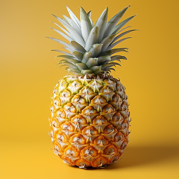 realistic_photo_one_pineapple_background_white