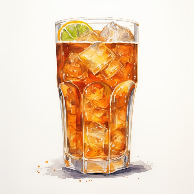 Realistische Aquarellillustration eines Biercocktails