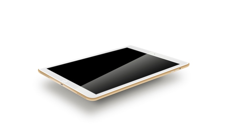 Foto realistische art der modellgoldtablette.