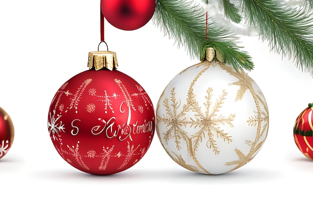 Realistische Bälle und Ornamente Weihnachtstapeten