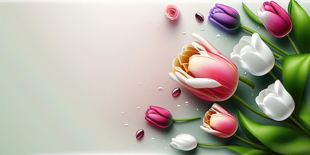 Realistische Blumenillustration einer Tulpenblüte