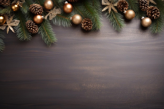 Realistische elegante Weihnachtsdekorationen Rahmenhintergrund mit Kopierraum